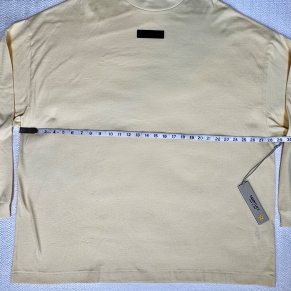 NWT Fear of God Essentials Long Sleeve Jersey Crewneck T-Shirt Yellow Men's Sz L - Picture 7 of 13